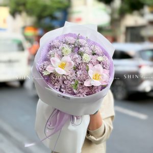 Hoa Bó Cẩm Chướng Tím Mix tulip S654