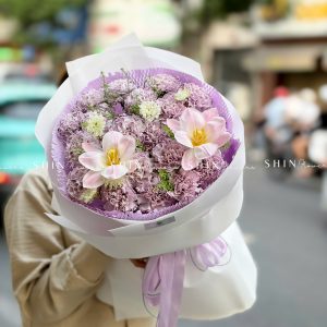 Hoa Bó Cẩm Chướng Tím Mix tulip S654