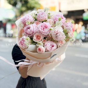 Hoa Bó 9 Mẫu Đơn Sarah Hồng Mix S657