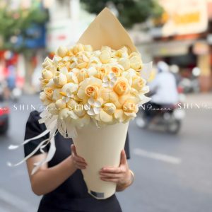 Bó Hoa cây kem hoa Hồng vàng Victo S665