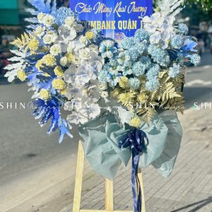 Kệ Hoa Khai Trương -hoa Chúc Mừng Tone Xanh K15