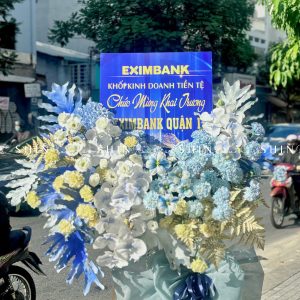 Kệ Hoa Khai Trương -hoa Chúc Mừng Tone Xanh K15