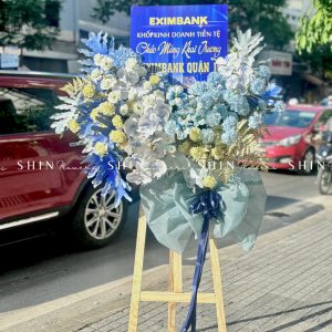 Kệ Hoa Khai Trương -hoa Chúc Mừng Tone Xanh K15