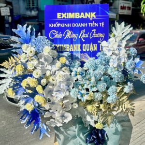 Kệ Hoa Khai Trương -hoa Chúc Mừng Tone Xanh K15