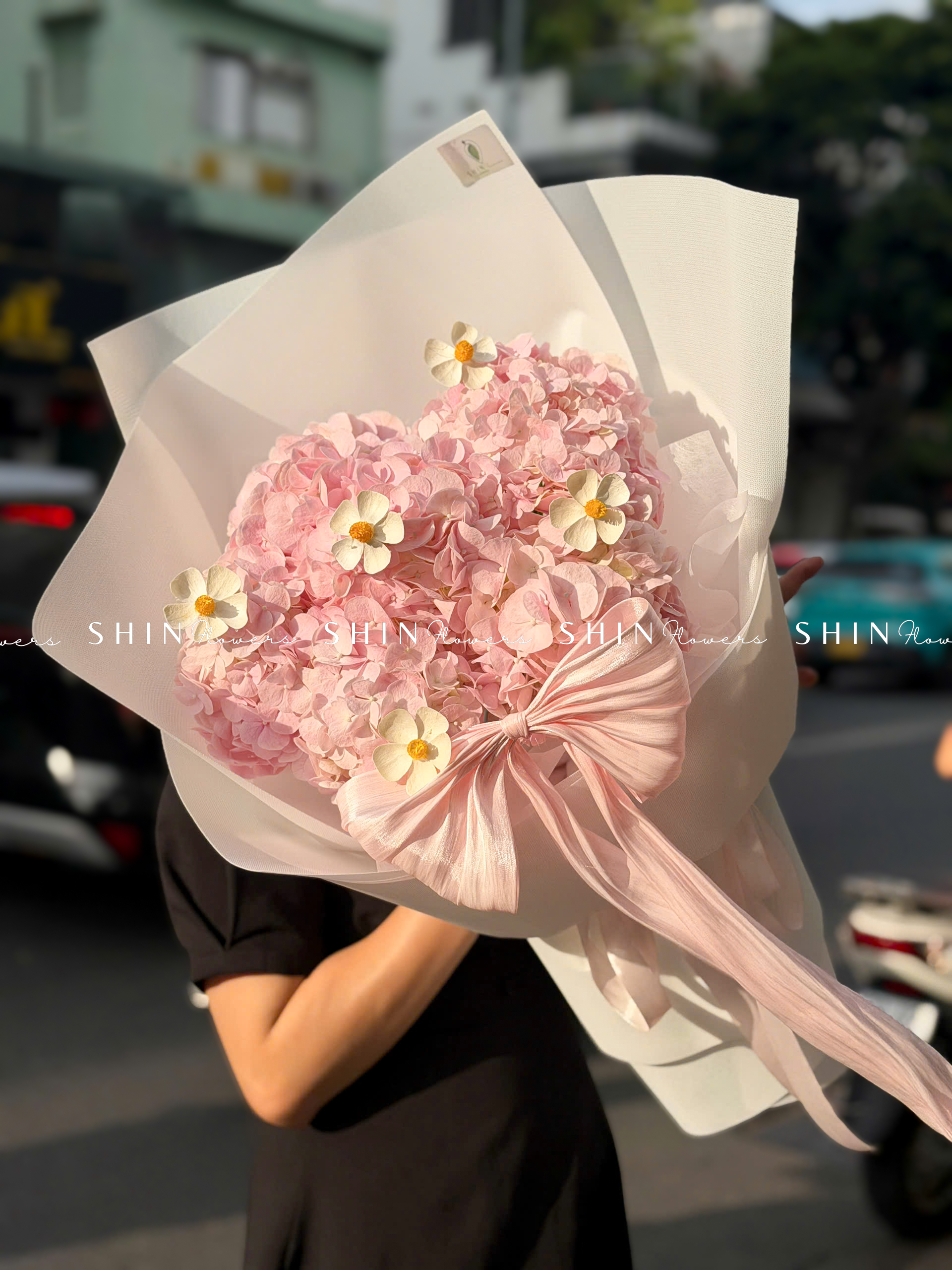 Hoa Bó 6 Cẩm Tú Cầu Hồng S677