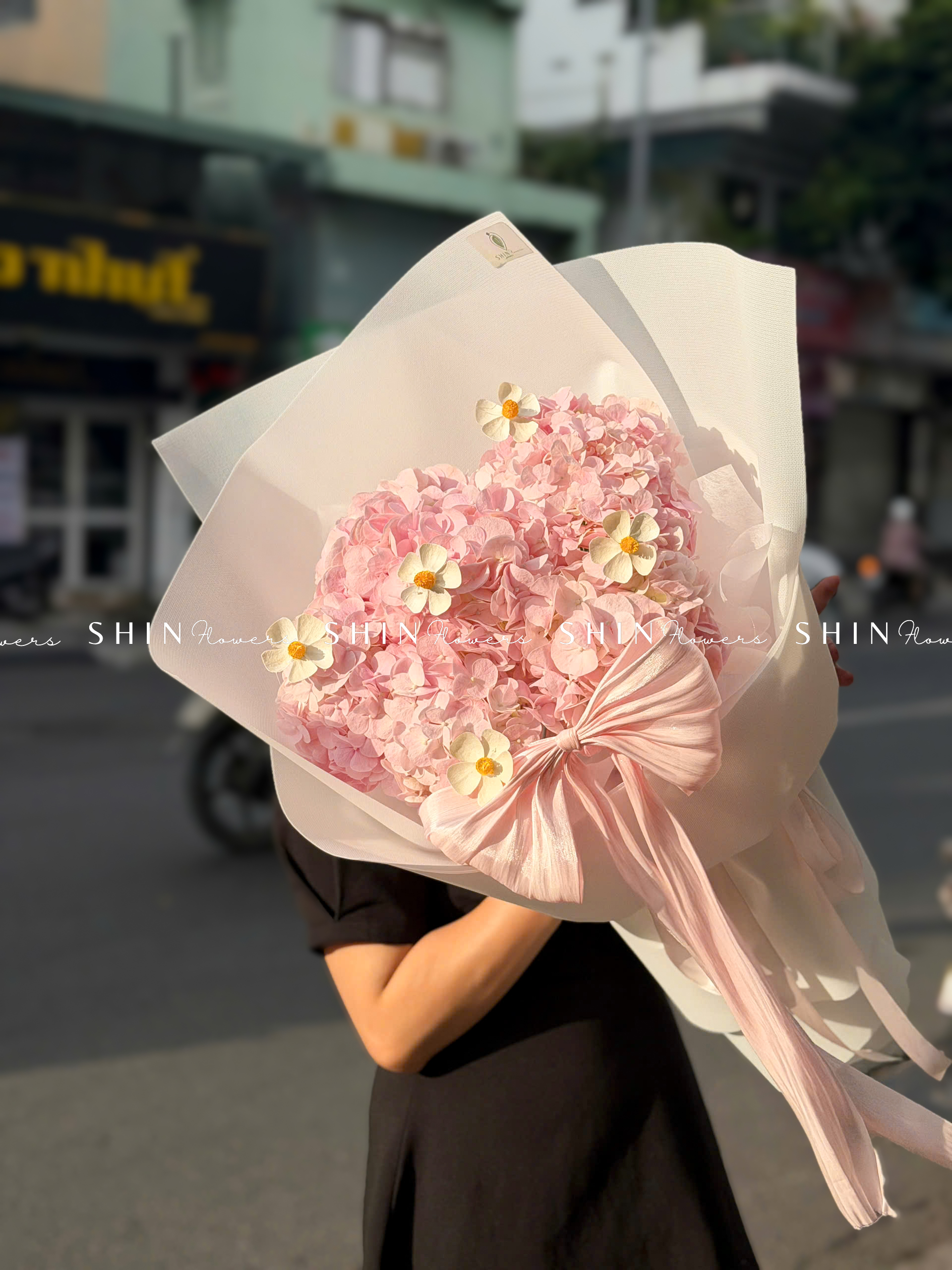 Hoa Bó 6 Cẩm Tú Cầu Hồng S677