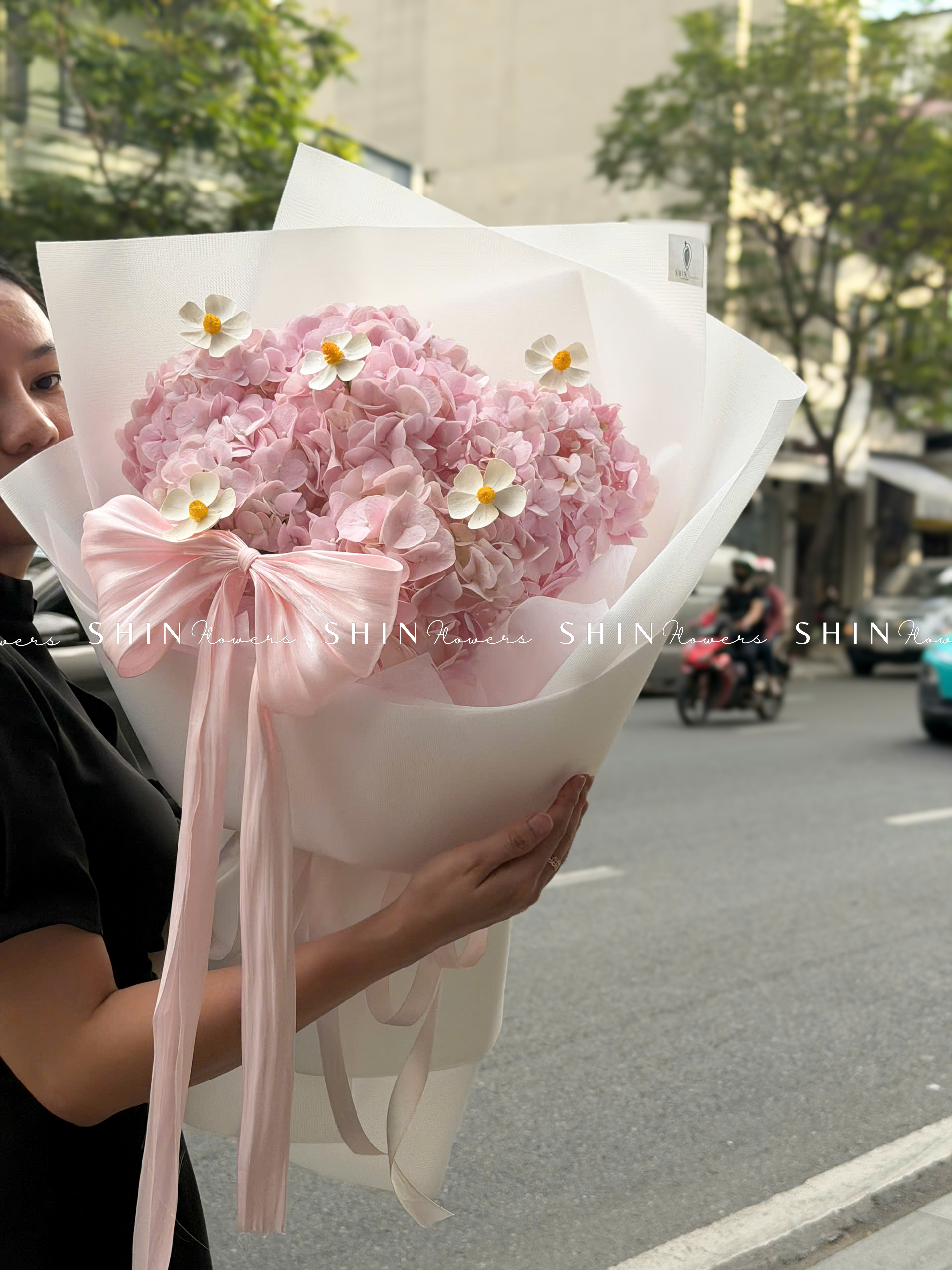 Hoa Bó 6 Cẩm Tú Cầu Hồng S677