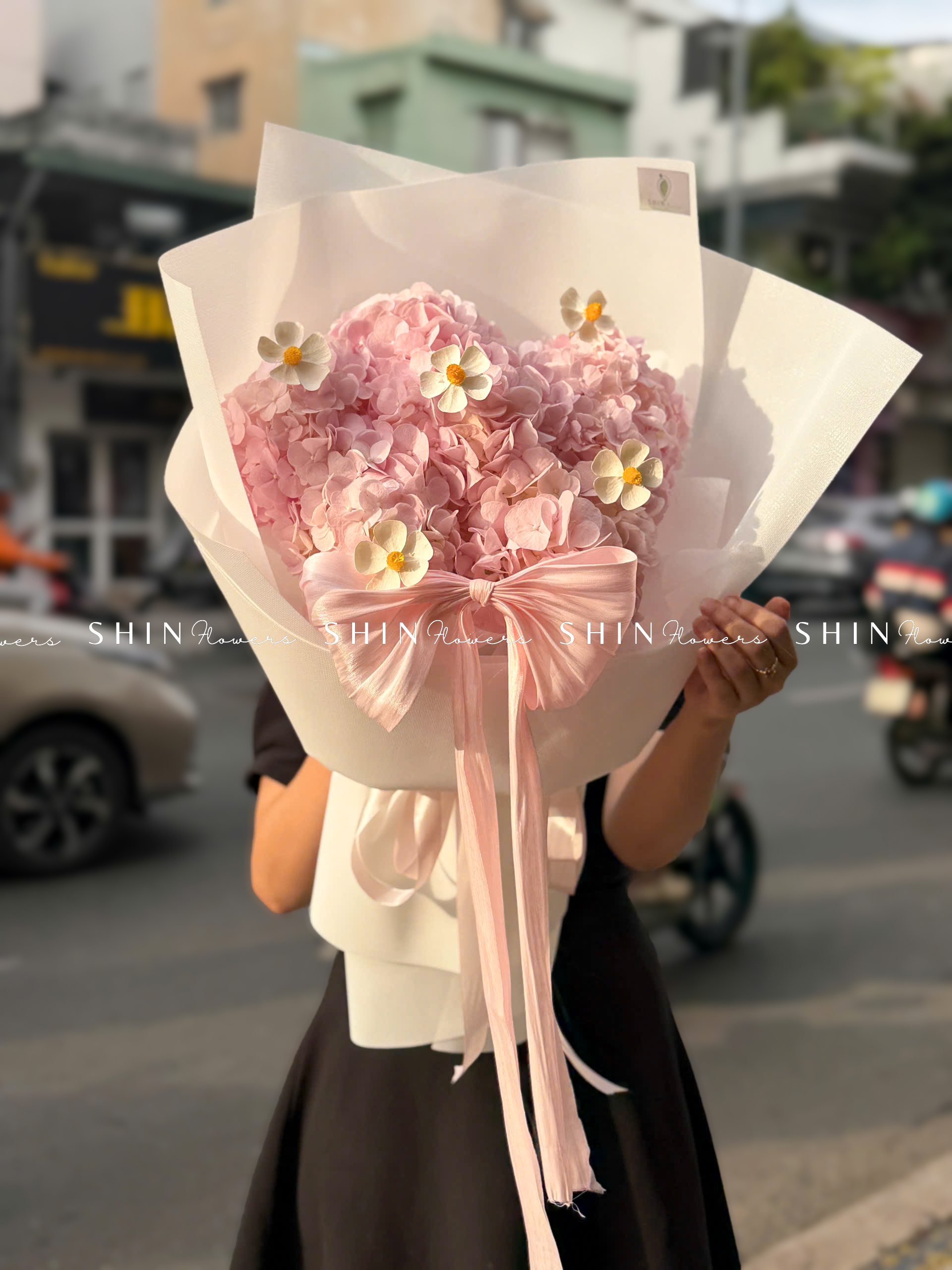 Hoa Bó 6 Cẩm Tú Cầu Hồng S677