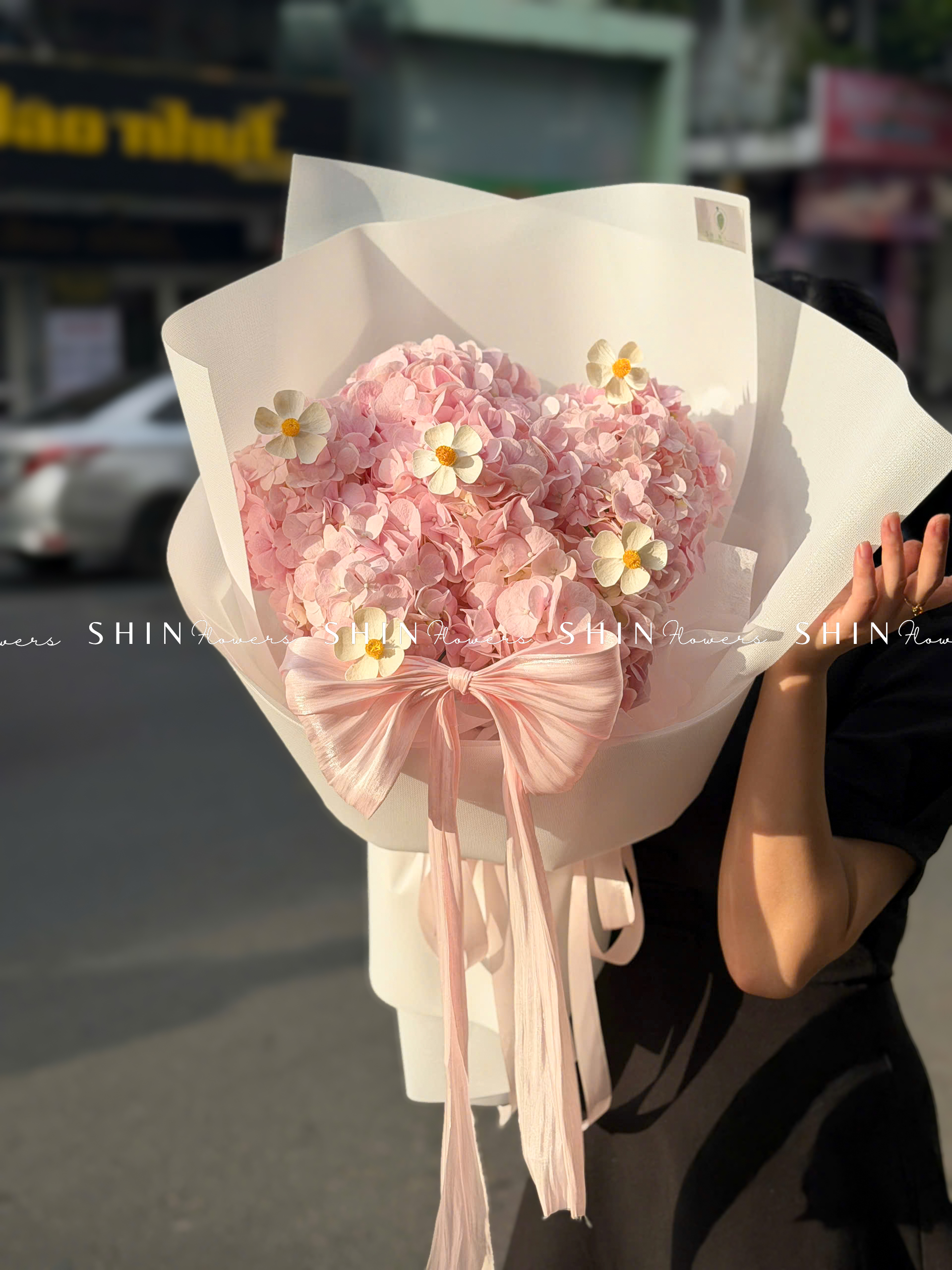Hoa Bó 6 Cẩm Tú Cầu Hồng S677