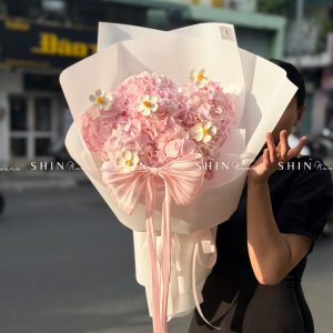 Hoa Bó 6 Cẩm Tú Cầu Hồng S677