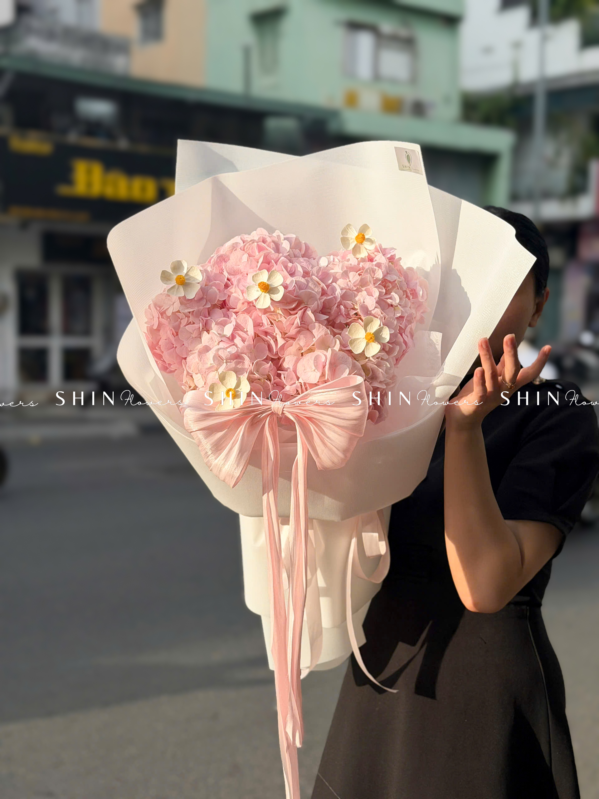 Hoa Bó 6 Cẩm Tú Cầu Hồng S677