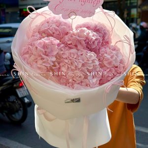 Hoa Bó 5 Cẩm Tú Cầu Hồng S678