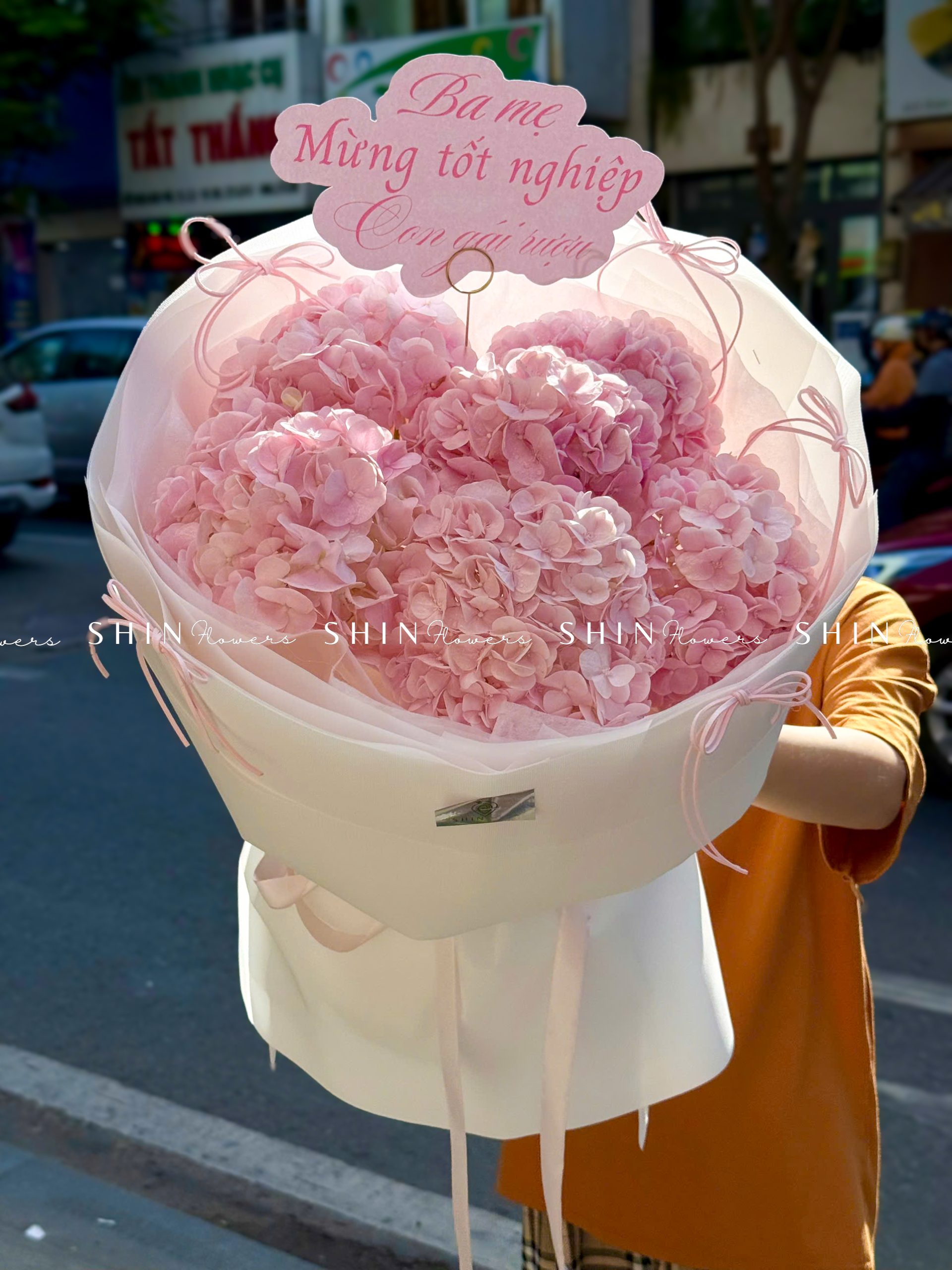 Hoa Bó 5 Cẩm Tú Cầu Hồng S678