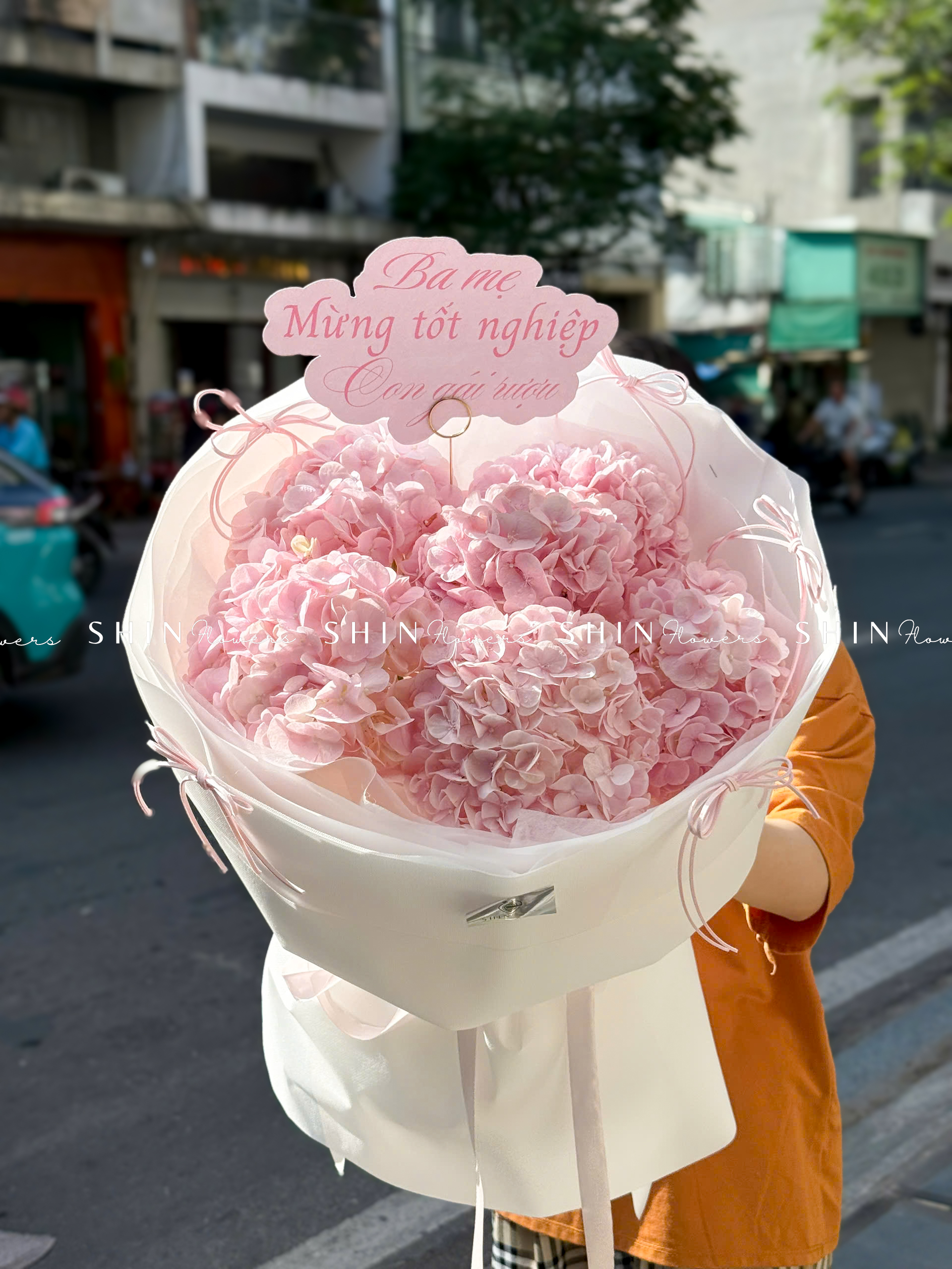 Hoa Bó 5 Cẩm Tú Cầu Hồng S678