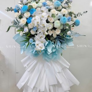 Kệ Hoa Khai Trương -hoa Chúc Mừng Tone Xanh K16