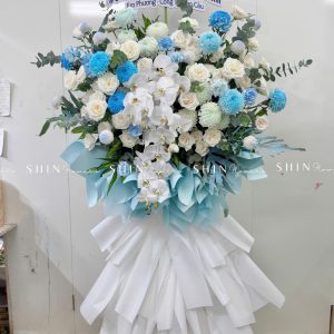 Kệ Hoa Khai Trương -hoa Chúc Mừng Tone Xanh K16