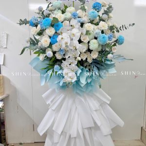 Kệ Hoa Khai Trương -hoa Chúc Mừng Tone Xanh K16