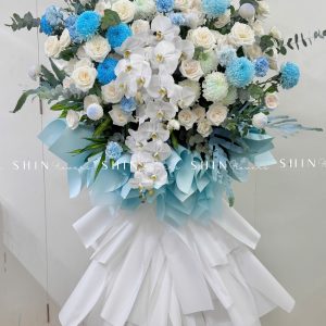 Kệ Hoa Khai Trương -hoa Chúc Mừng Tone Xanh K16