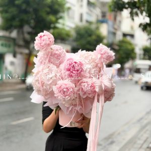 Hộp hoa Tú cầu mix Mẫu Đơn Sarah H158