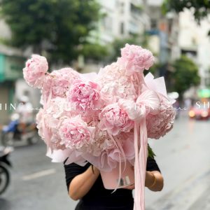 Hộp hoa Tú cầu mix Mẫu Đơn Sarah H158