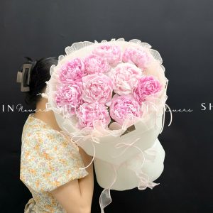 Hoa Bó hoa Mẫu Đơn 10 Peony Hồng Sarah S683