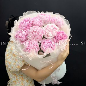 Hoa Bó hoa Mẫu Đơn 10 Peony Hồng Sarah S683