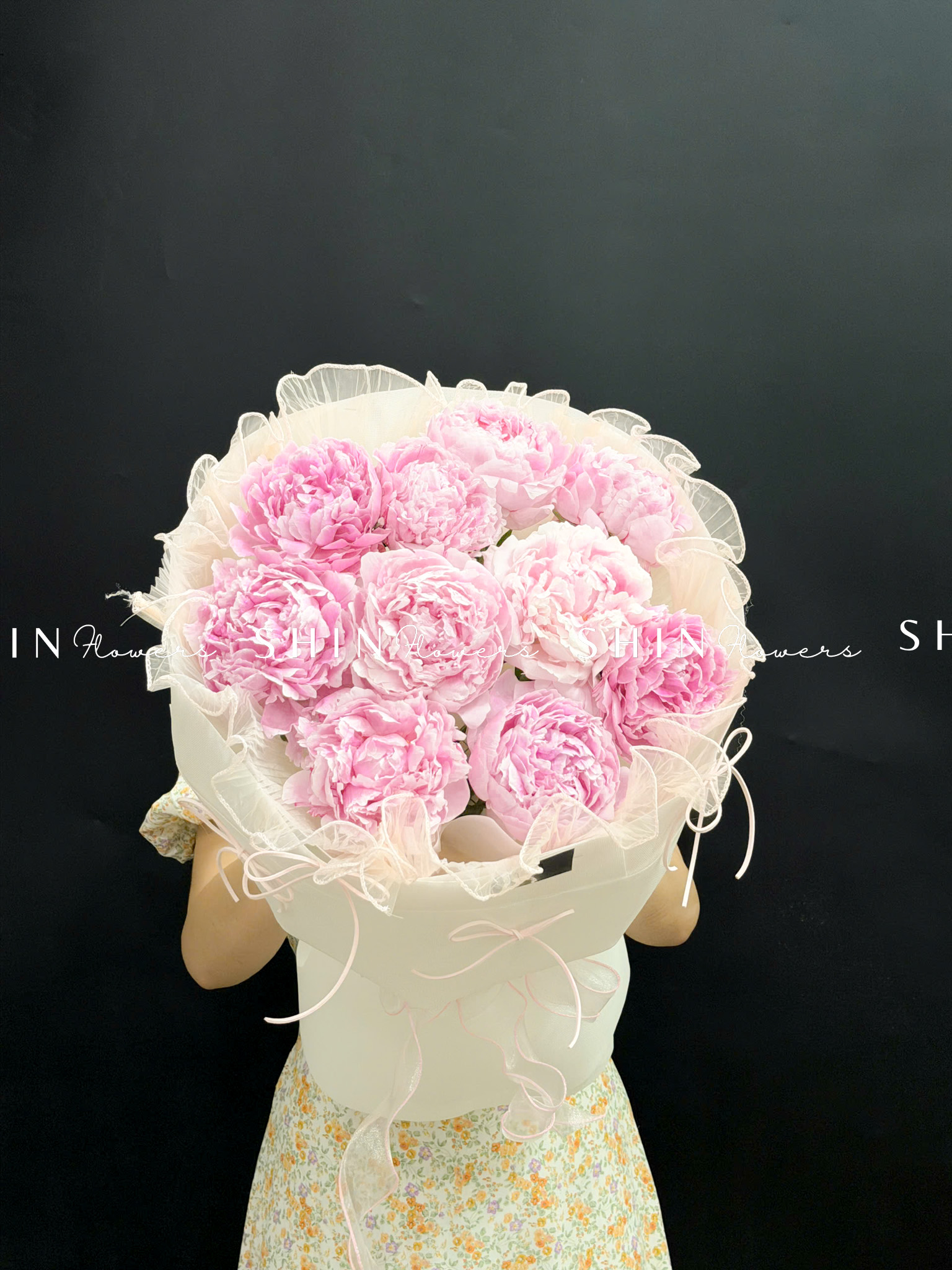 Hoa Bó hoa Mẫu Đơn 10 Peony Hồng Sarah S683