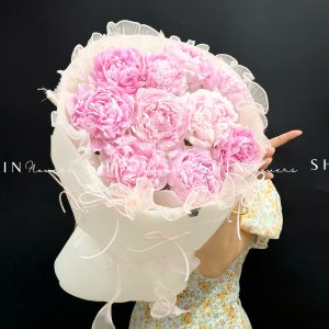 Hoa Bó hoa Mẫu Đơn 10 Peony Hồng Sarah S683
