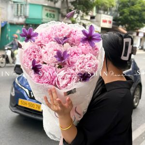 Hoa Bó Mẫu Đơn 10 Peony Hồng Sarah S681