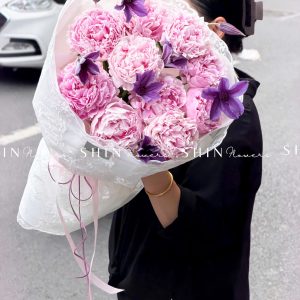 Hoa Bó Mẫu Đơn 10 Peony Hồng Sarah S681