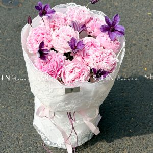 Hoa Bó Mẫu Đơn 10 Peony Hồng Sarah S681
