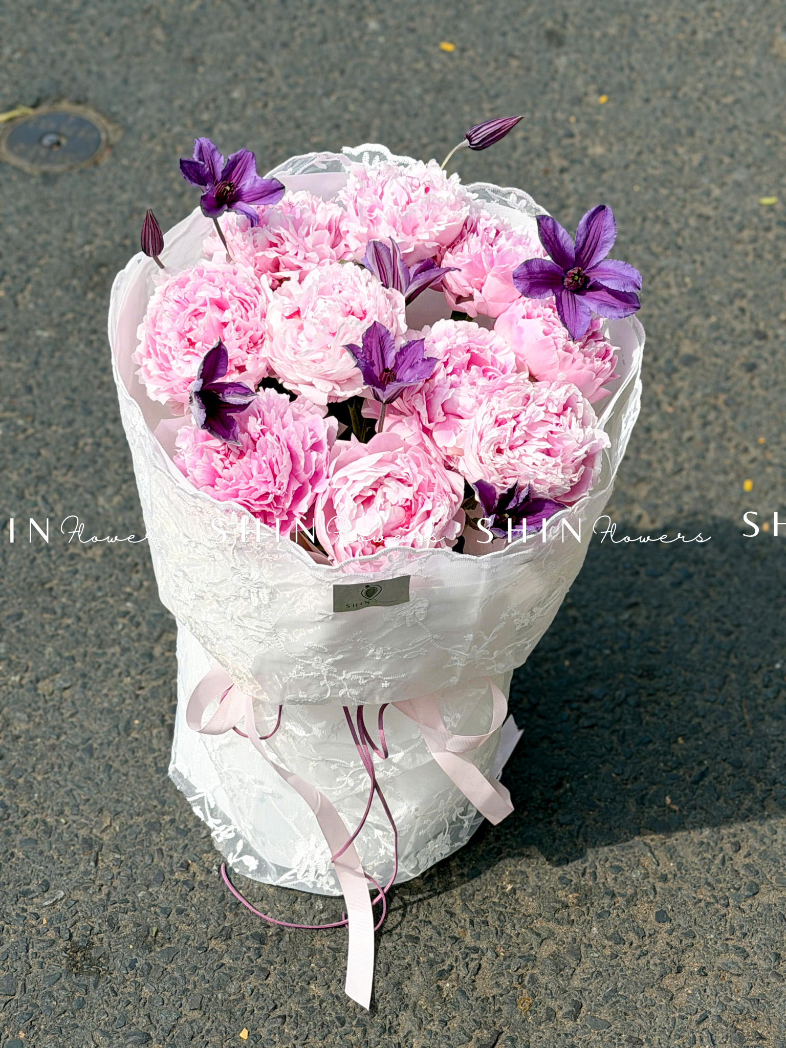 Hoa Bó Mẫu Đơn 10 Peony Hồng Sarah S681