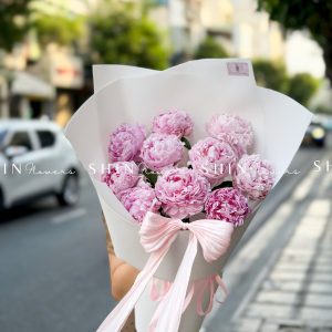 Hoa Bó Mẫu Đơn 10 Peony Hồng Sarah S679