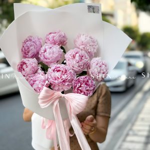 Hoa Bó Mẫu Đơn 10 Peony Hồng Sarah S679