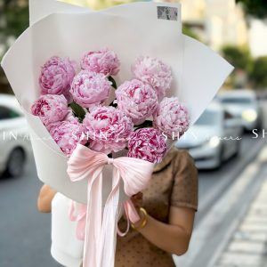 Hoa Bó Mẫu Đơn 10 Peony Hồng Sarah S679