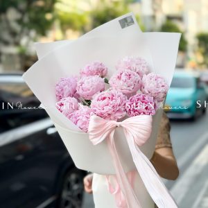 Hoa Bó Mẫu Đơn 10 Peony Hồng Sarah S679