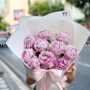 Hoa Bó Mẫu Đơn 10 Peony Hồng Sarah S679