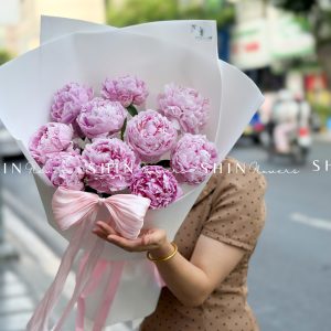 Hoa Bó Mẫu Đơn 10 Peony Hồng Sarah S679
