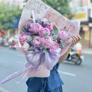 Hoa Bó Mẫu Đơn 10 Peony Hồng Sarah S680