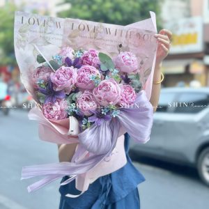 Hoa Bó Mẫu Đơn 10 Peony Hồng Sarah S680