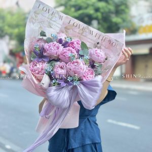Hoa Bó Mẫu Đơn 10 Peony Hồng Sarah S680