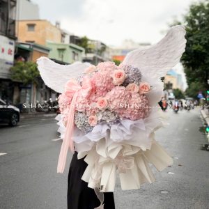 Bó Hoa cánh thiên thần 13 Cẩm Tú Cầu Mix Hoa Ohara Hồng S703