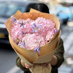 Bó Hoa 3 Cẩm Tú Cầu Mix Clematis tím S705