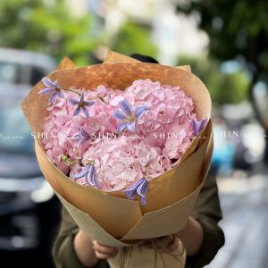 Bó Hoa 3 Cẩm Tú Cầu Mix Clematis tím S705