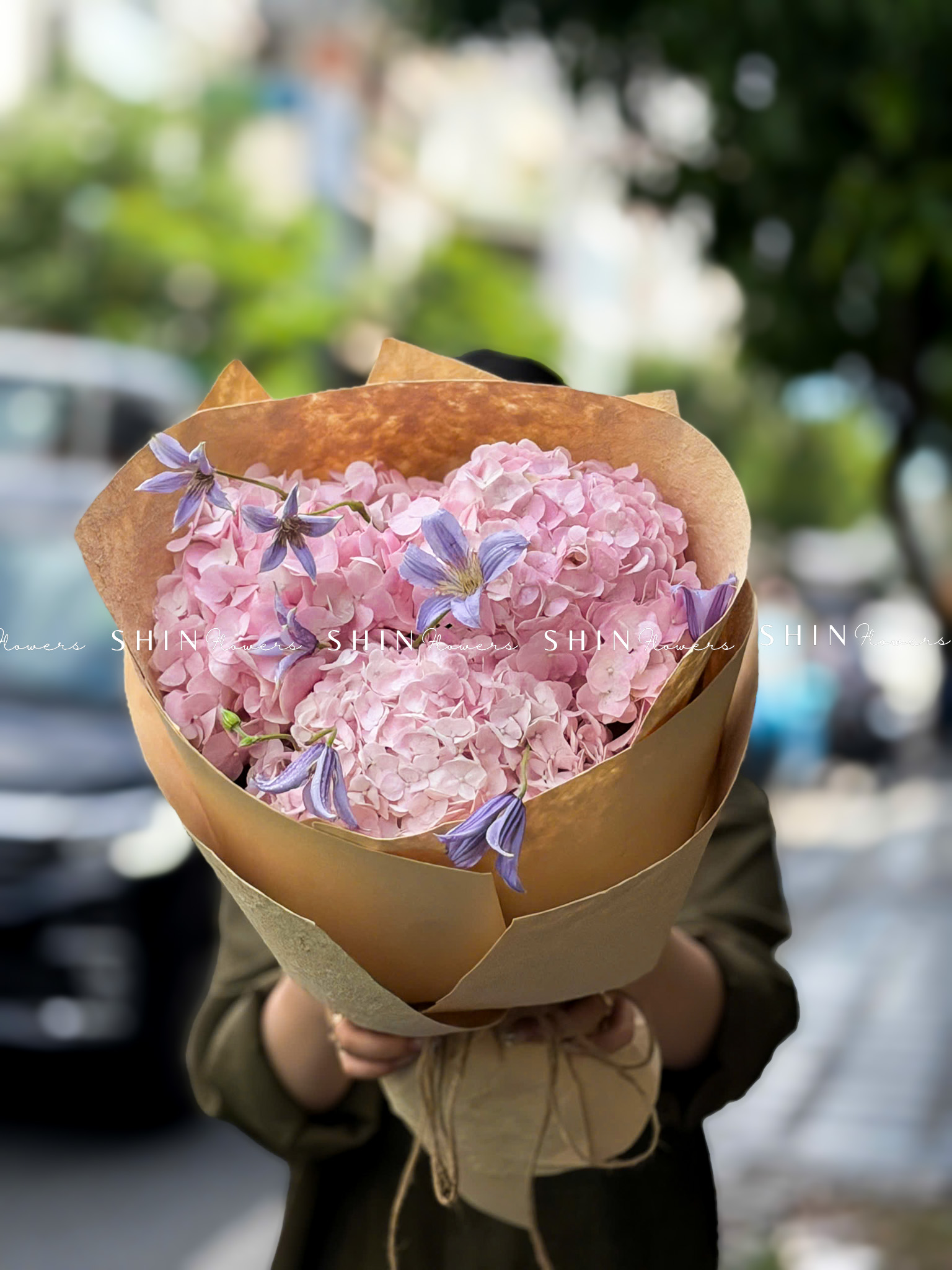 Bó Hoa 3 Cẩm Tú Cầu Mix Clematis tím S705