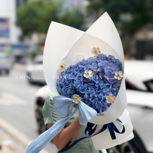 Bó Hoa 3 Cẩm Tú Cầu Xanh Nhập Khẩu S684