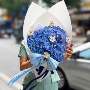 Bó Hoa 3 Cẩm Tú Cầu Xanh Nhập Khẩu S684