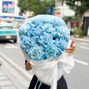 Bó Hoa 12 hoa Hồng Xanh Dương Celeste nhập Ecuador S691