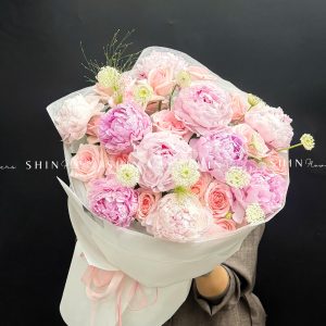 Hoa Bó 9 Mẫu Đơn Sarah Hồng Mix S715