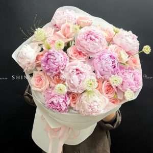 Hoa Bó 9 Mẫu Đơn Sarah Hồng Mix S715